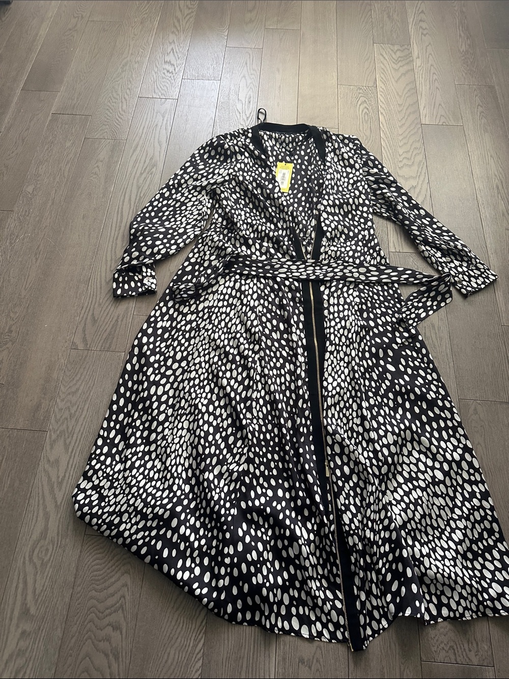 Karen Millen Black & White Polka Dot Maxi Wrap Dress